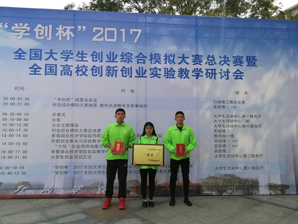 纽约国际官网获“学创杯”2017全国大学生创业综合模拟大赛全国总决赛一等奖